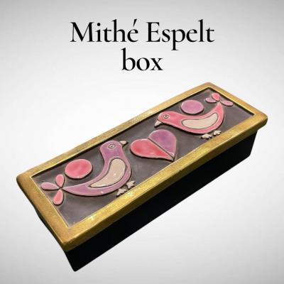 Mithe Espelt 1970s Studio pottery ceramic box by Mith Espelt