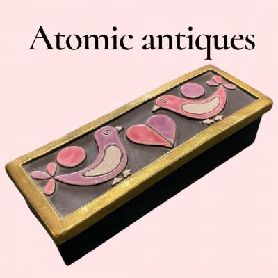 Mithe Espelt 1970s Studio pottery ceramic box by Mith Espelt