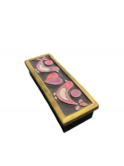 Mithe Espelt 1970s Studio pottery ceramic box by Mith Espelt