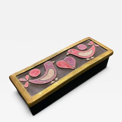 Mithe Espelt 1970s Studio pottery ceramic box by Mith Espelt