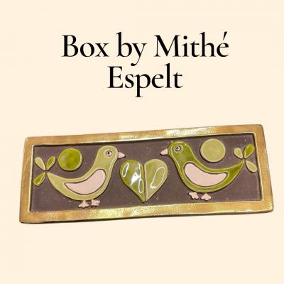 Mithe Espelt 1970s Studio pottery ceramic box by Mith Espelt