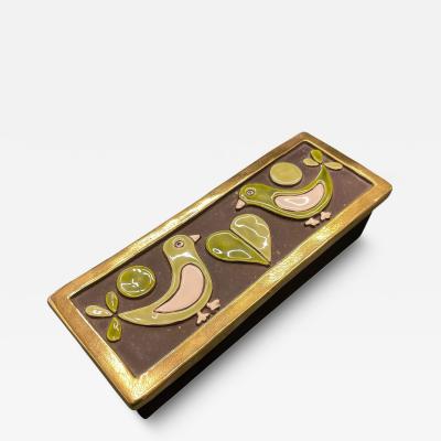 Mithe Espelt 1970s Studio pottery ceramic box by Mith Espelt