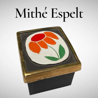Mithe Espelt 1970s Studio pottery ceramic box by Mith Espelt