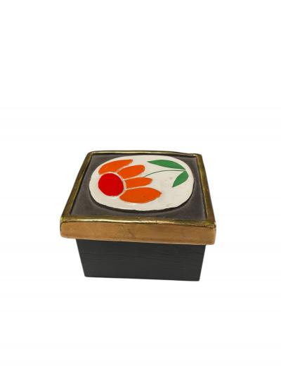 Mithe Espelt 1970s Studio pottery ceramic box by Mith Espelt