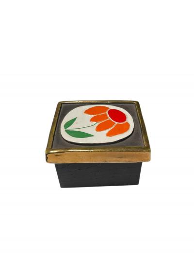 Mithe Espelt 1970s Studio pottery ceramic box by Mith Espelt