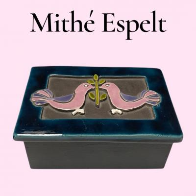 Mithe Espelt 1970s Studio pottery ceramic box by Mith Espelt