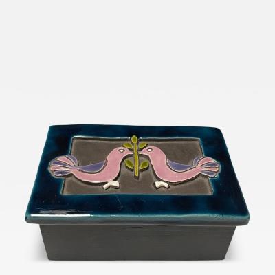 Mithe Espelt 1970s Studio pottery ceramic box by Mith Espelt