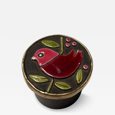 Mithe Espelt 1970s Studio pottery ceramic box by Mith Espelt