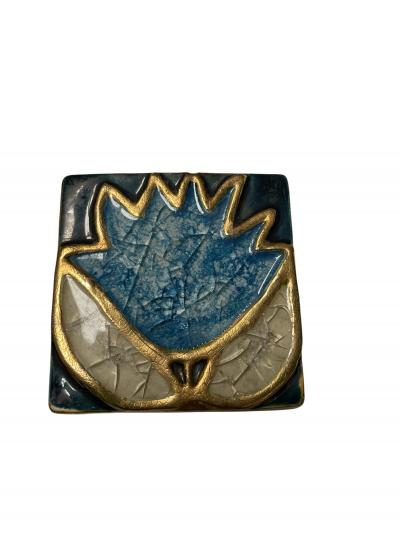 Mithe Espelt 1970s Studio pottery ceramic box by Mith Espelt