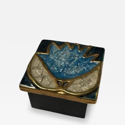 Mithe Espelt 1970s Studio pottery ceramic box by Mith Espelt