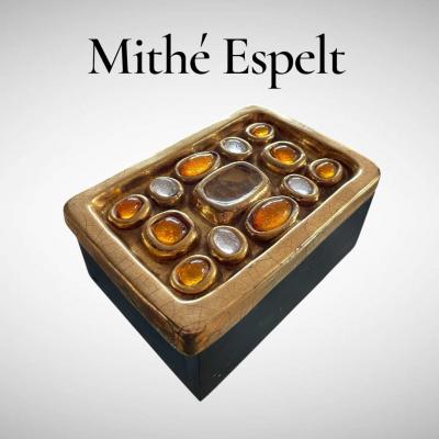 Mithe Espelt 1970s Studio pottery ceramic box by Mith Espelt