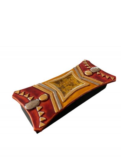Mithe Espelt 1970s Studio pottery ceramic box by Mith Espelt