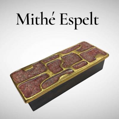 Mithe Espelt 1970s Studio pottery ceramic box by Mith Espelt