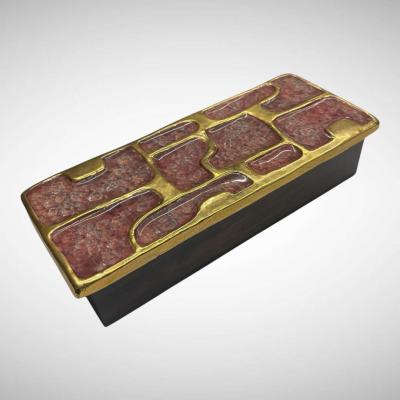 Mithe Espelt 1970s Studio pottery ceramic box by Mith Espelt