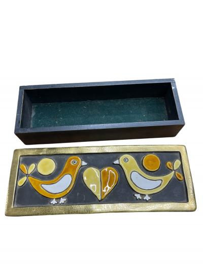 Mithe Espelt 1970s Studio pottery ceramic box by Mith Espelt