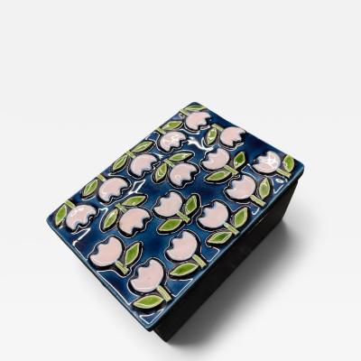 Mithe Espelt 1970s Studio pottery ceramic box by Mith Espelt