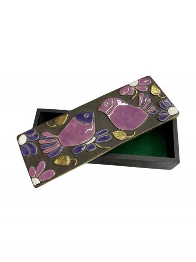 Mithe Espelt 1970s Studio pottery ceramic box by Mith Espelt