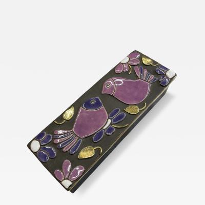 Mithe Espelt 1970s Studio pottery ceramic box by Mith Espelt