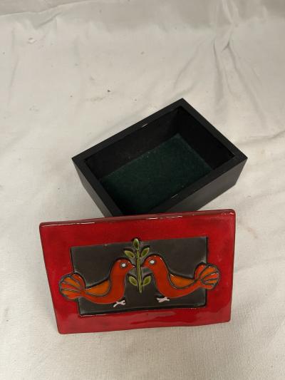 Mithe Espelt 1970s Studio pottery ceramic box by Mithe Espelt