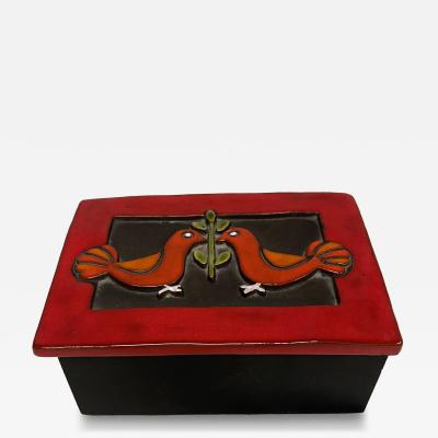 Mithe Espelt 1970s Studio pottery ceramic box by Mithe Espelt