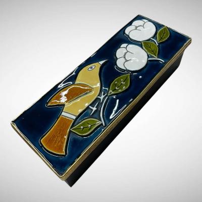 Mithe Espelt 1970s Studio pottery ceramic box by Mithe espelt