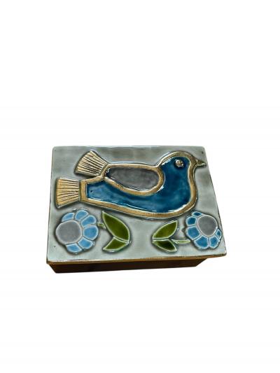 Mithe Espelt 1970s Studio pottery ceramic decorative box by Mith Espelt