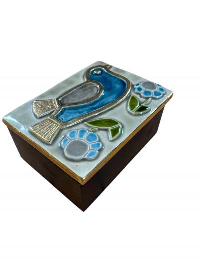 Mithe Espelt 1970s Studio pottery ceramic decorative box by Mith Espelt