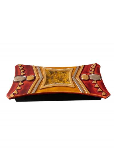 Mithe Espelt 1970s Studio pottery ceramic decorative box by Mith Espelt