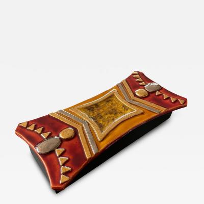 Mithe Espelt 1970s Studio pottery ceramic decorative box by Mith Espelt