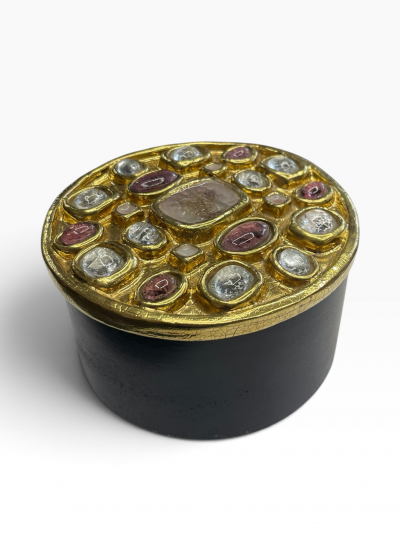 Mithe Espelt 1970s Studio pottery ceramic decorative box by Mith Espelt