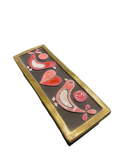 Mithe Espelt 1970s Studio pottery ceramic mirror by Mith Espelt