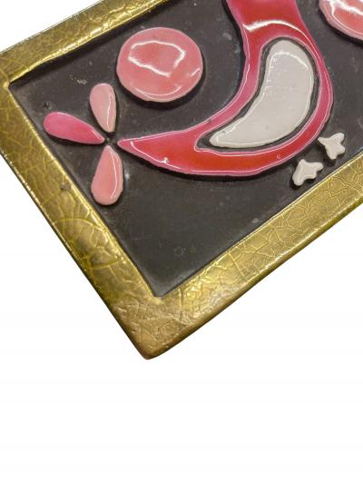 Mithe Espelt 1970s Studio pottery ceramic mirror by Mith Espelt