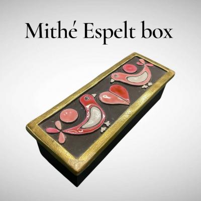 Mithe Espelt 1970s Studio pottery ceramic mirror by Mith Espelt