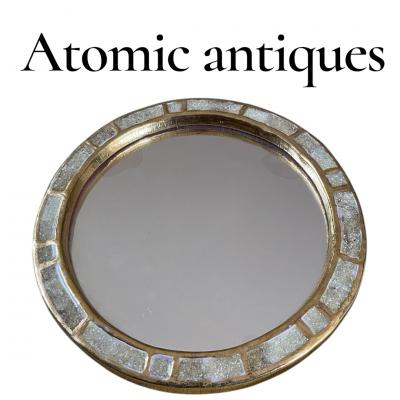 Mithe Espelt 1970s Studio pottery ceramic wall mirror by Mith Espelt