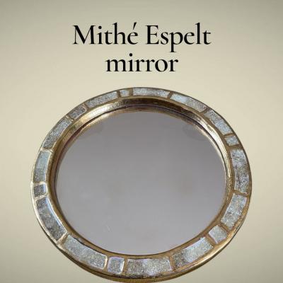 Mithe Espelt 1970s Studio pottery ceramic wall mirror by Mith Espelt
