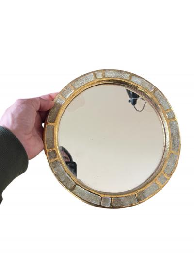 Mithe Espelt 1970s Studio pottery ceramic wall mirror by Mith Espelt