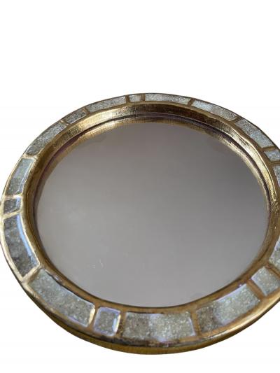 Mithe Espelt 1970s Studio pottery ceramic wall mirror by Mith Espelt