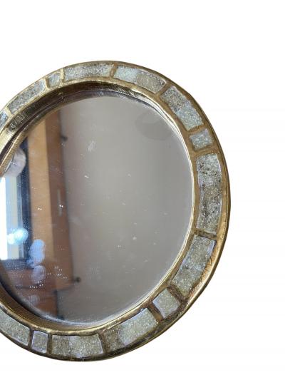 Mithe Espelt 1970s Studio pottery ceramic wall mirror by Mith Espelt