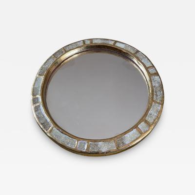 Mithe Espelt 1970s Studio pottery ceramic wall mirror by Mith Espelt