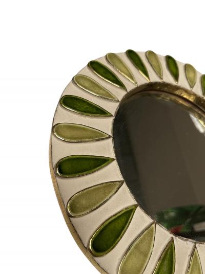 Mithe Espelt 1970s Studio pottery ceramic wall mirror by Mith Espelt