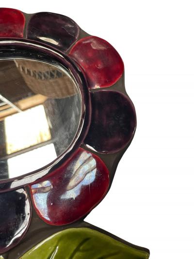Mithe Espelt 1970s Studio pottery ceramic wall mirror by Mith Espelt