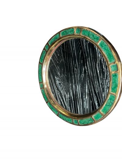 Mithe Espelt 1970s Studio pottery ceramic wall mirror by Mith Espelt