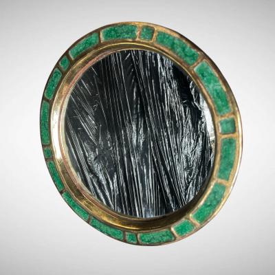 Mithe Espelt 1970s Studio pottery ceramic wall mirror by Mith Espelt