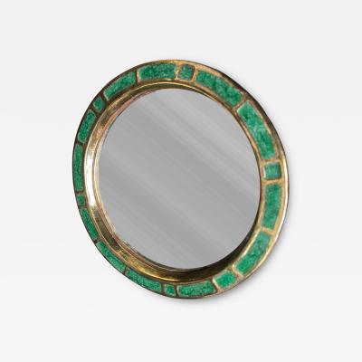 Mithe Espelt 1970s Studio pottery ceramic wall mirror by Mith Espelt