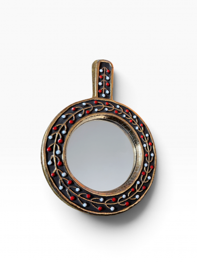 Mithe Espelt 1970s Studio pottery ceramic wall mirror by Mithe Espelt