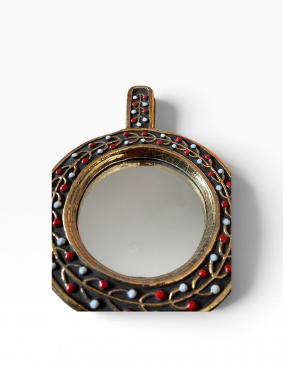 Mithe Espelt 1970s Studio pottery ceramic wall mirror by Mithe Espelt