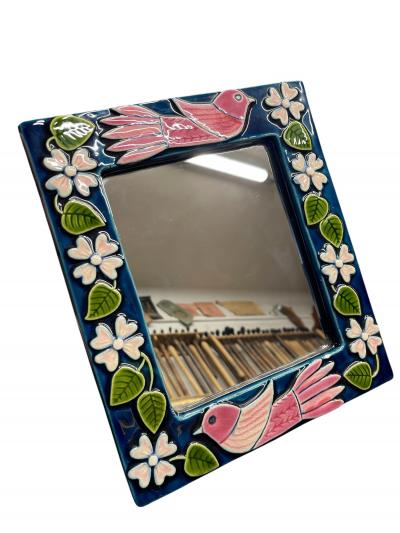 Mithe Espelt 1970s Studio pottery ceramiw wall mirror by Mith Espelt