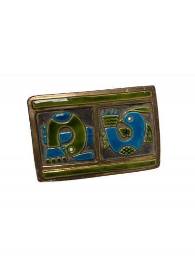 Mithe Espelt 1970s Studio pottery d corative ceramic box by Mith espelt