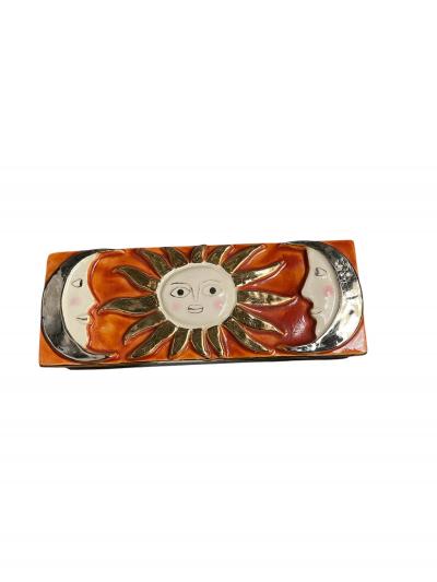 Mithe Espelt 1970s Studio pottery decorative box by Mith espelt