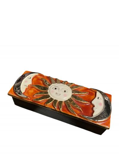 Mithe Espelt 1970s Studio pottery decorative box by Mith espelt